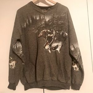 Vintage Howling wolf sweatshirt with pockets